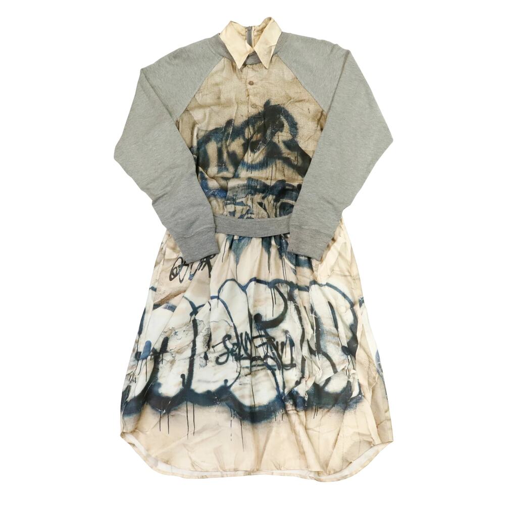Vintage Jean Paul Gaultier Archival Graffiti Long Sleeve Dress size 4 - Picture 1 of 10